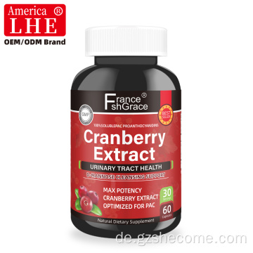 Cranberry-Extrakt-Ergänzung unterstützt die Gesundheit der Harnwege